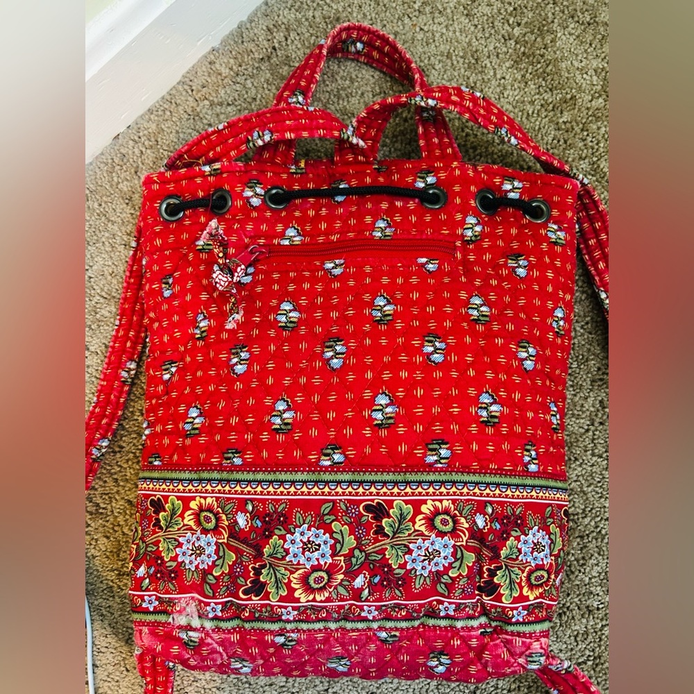 Vintage Vera Bradley Provincial Red Backpack - Picture 4 of 6
